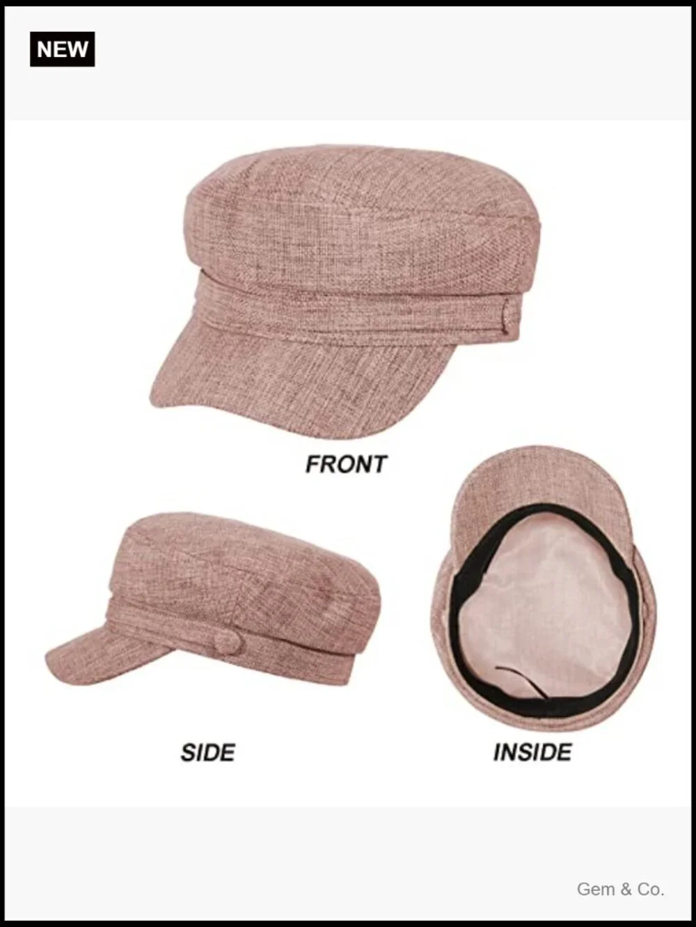 Vintage Newsboy Cap Adjustable Cotton Cabbie Hat for Women Daily Outdoor Travel